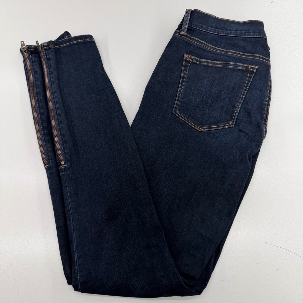 Gap 1969 Legging Jeans Womens 27 Tall Dark Wash Ankle Zip Moto Skinny Denim